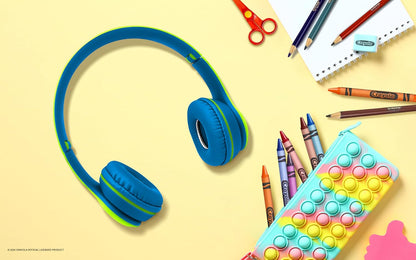 Crayola Kids Over Ear Headphones, Wireless Headphones with Microphone | Lightweight Comfortable Head Phones for Home Travel, Bluetooth 5.0, 5H Playtime, Rechargeable, Hi-Res Sound Audio, FM Radio