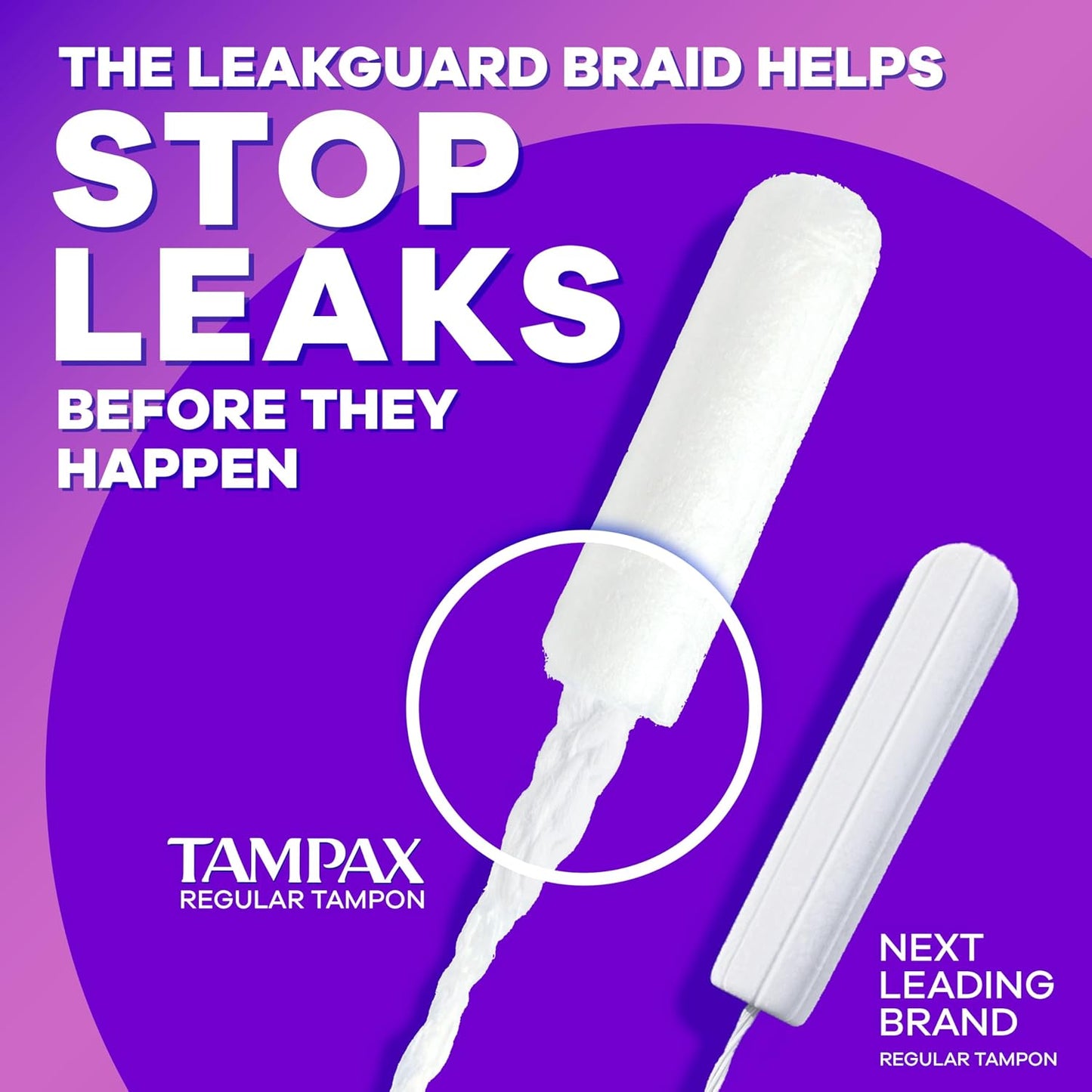 Tampax Radiant Tampons, Super Plus Absorbency, with Leakguard Braid, Unscented, 14 Count