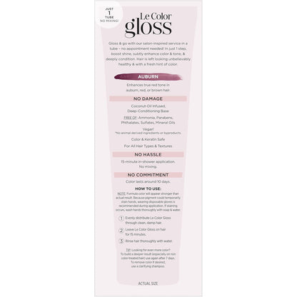 L’Oréal Paris Le Color One Step Toning Hair Gloss, Auburn, 4 Ounce