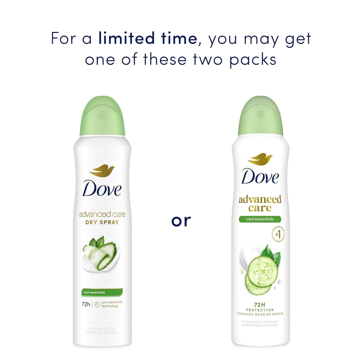 Dove Advanced Care Antiperspirant Deodorant Dry Spray Cool Essentials for helping your skin barrier repair after shaving With Pro Ceramide Technology 3.8 fl oz
