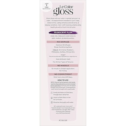 L’Oréal Paris Le Color Gloss One Step In-Shower Toning Hair Gloss, Neutralizes Brass, Conditions & Boosts Shine, Iridescent Plum Purple, 4 Ounce