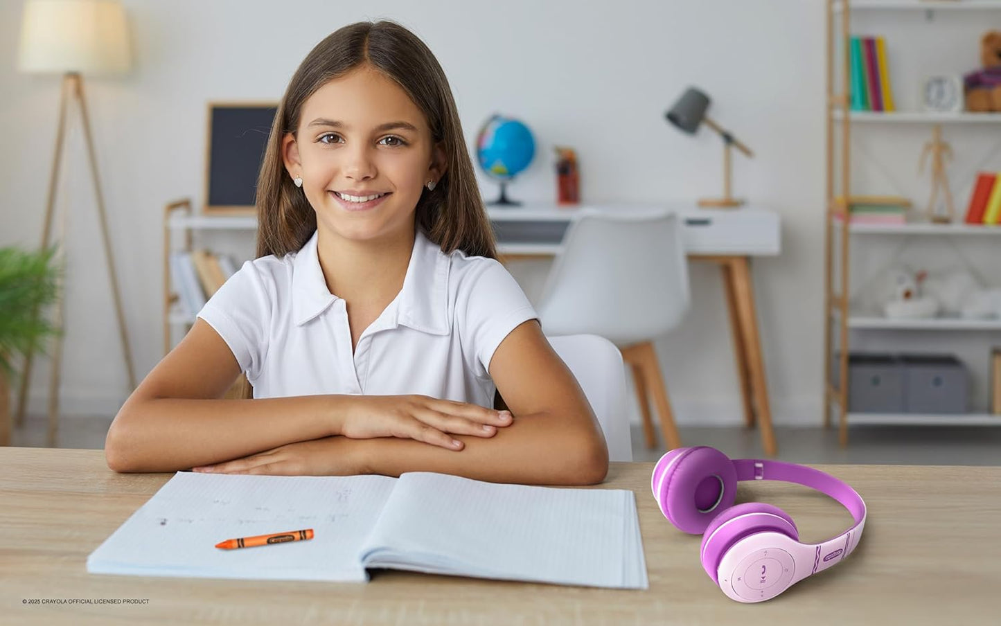 Crayola Kids Over Ear Headphones, Wireless Headphones with Microphone | Lightweight Comfortable Head Phones for Home Travel, Bluetooth 5.0, 5H Playtime, Rechargeable, Hi-Res Sound Audio, FM Radio