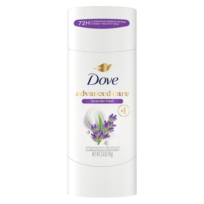 Dove Advanced Care Antiperspirant Deodorant Stick Lavender Fresh for Helping Repair Skin Barrier After Shaving, with 72-Hour Sweat & Odor Protection, 2.6 oz