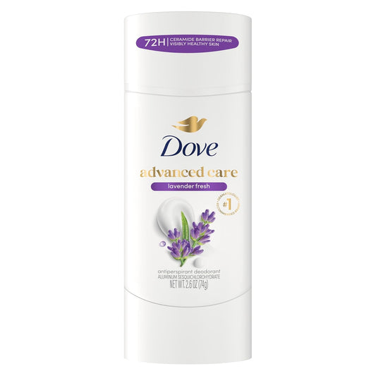 Dove Advanced Care Antiperspirant Deodorant Stick Lavender Fresh for Helping Repair Skin Barrier After Shaving, with 72-Hour Sweat & Odor Protection, 2.6 oz