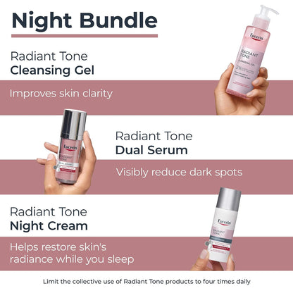 Eucerin Radiant Tone Night Skin Routine Bundle, Variety Pack, 3 Items