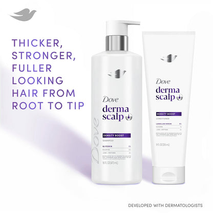 Dove Derma Scalp Density Boost Shampoo 1 ct With Glycerin, Sulfates And Zinc + Peptides For Hair Loss And Breakage 16 oz