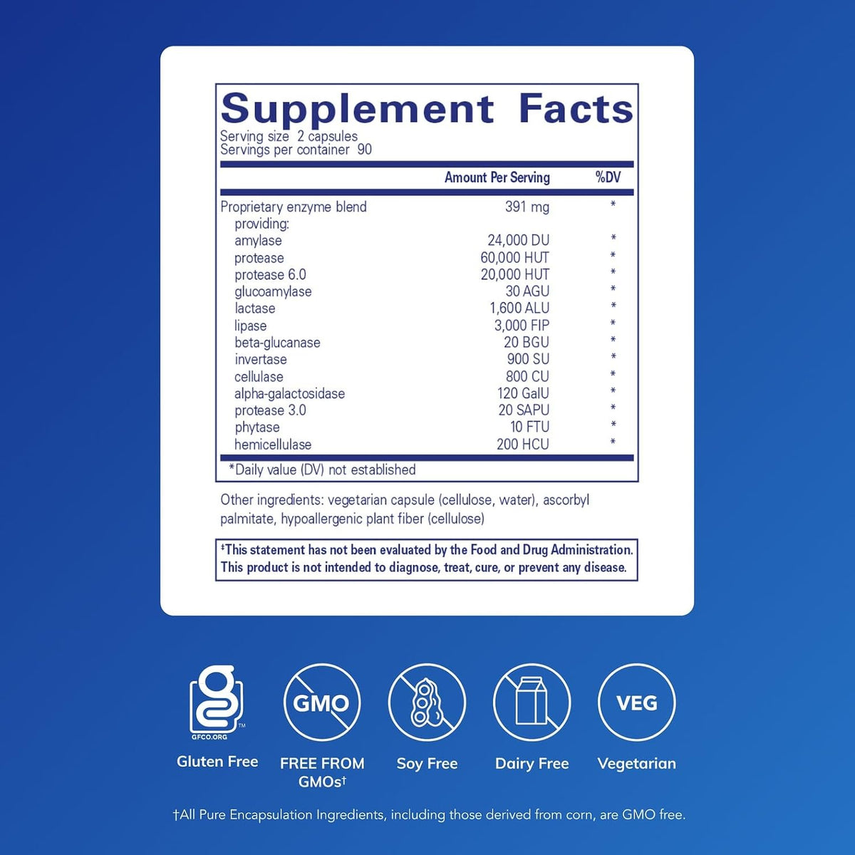 Pure Encapsulations Digestive Enzymes Ultra, 180 Counts