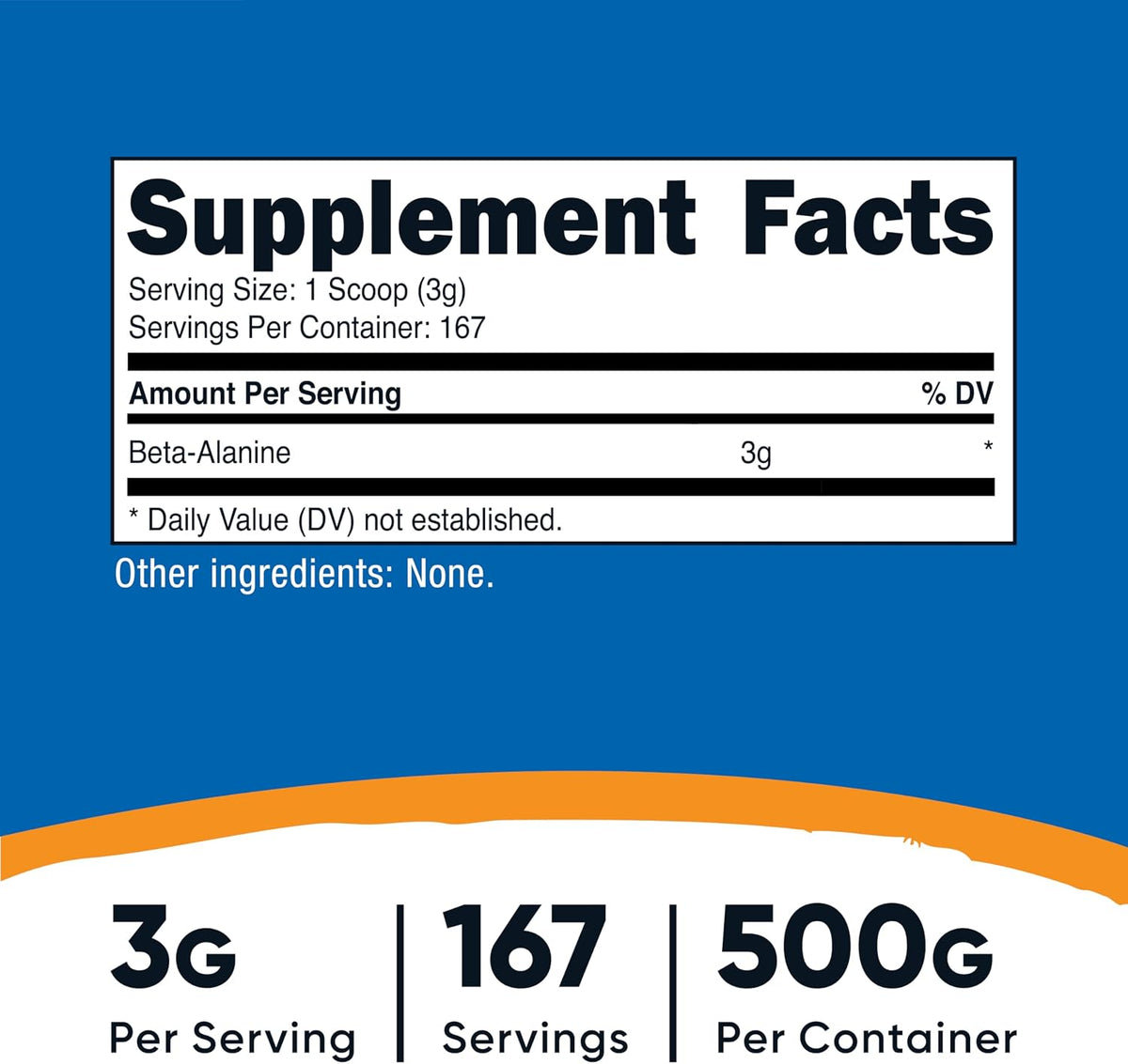 Nutricost Beta Alanine Powder 500 Grams (1.1lbs) Pure Beta Alanine