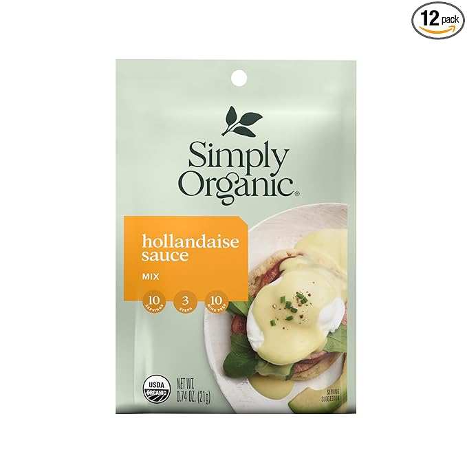 Simply Organic Hollandaise Sauce Mix, Vegetarian, 0.74 Ounces (Pack Of 12)