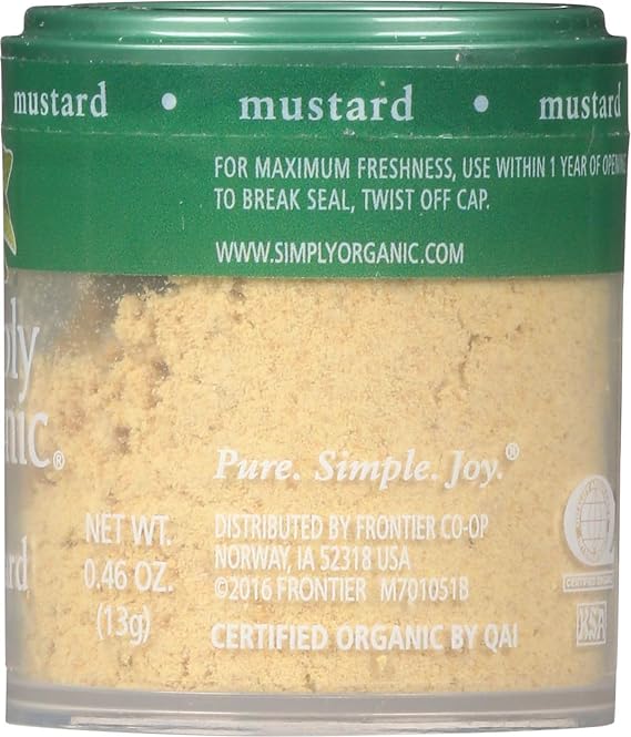 Simply Organic Mustard Seed Ground, Certified Organic, Kosher, Mini Spices | 0.46 Ounce (Pack of 6)