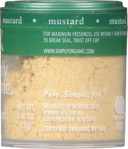 Simply Organic Mustard Seed Ground, Certified Organic, Kosher, Mini Spices | 0.46 Ounce (Pack of 6)