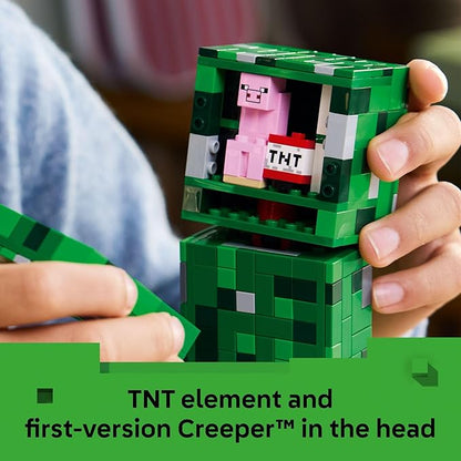 LEGO Minecraft The Creeper Kids Building Toy - Minecraft Toy for Boys & Girls, Ages 10+ - Room Decor for Gamers w/ 1st Version Creeper Minifigure - Gift for Birthdays - 21276