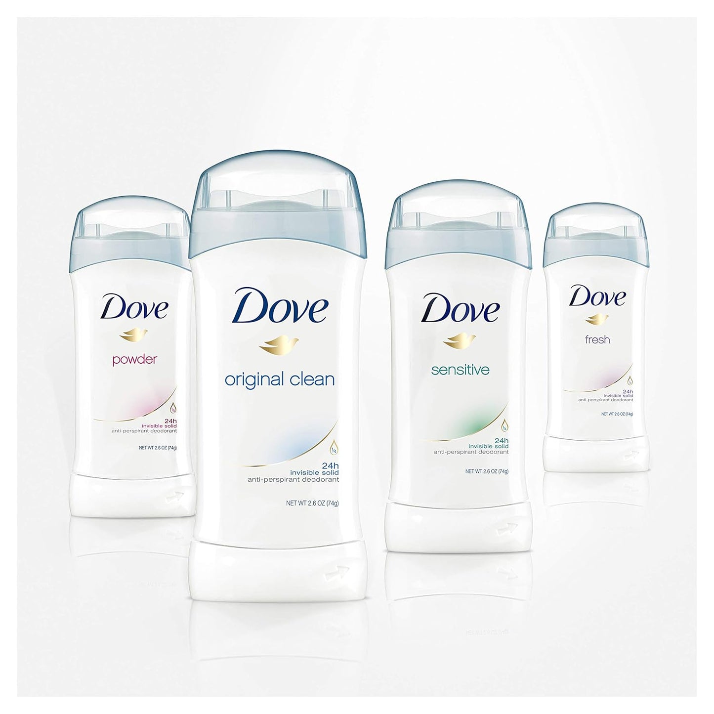 Dove Antiperspirant Deodorant 24-hour Sweat Protection Original Clean Deodorant for Women 2.6 oz, 2 Count