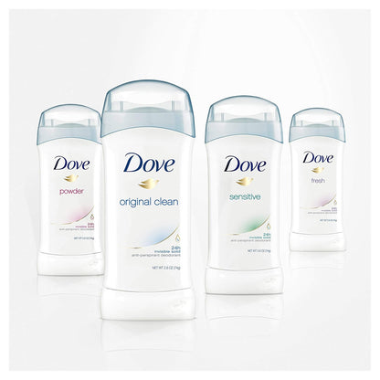 Dove Antiperspirant Deodorant 24-hour Sweat Protection Original Clean Deodorant for Women 2.6 oz, 2 Count