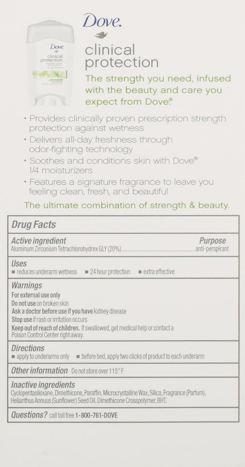 Dove Clinical Protection Antiperspirant Deodorant, Cool Essentials 1.7 Ounce, (Pack of 2)