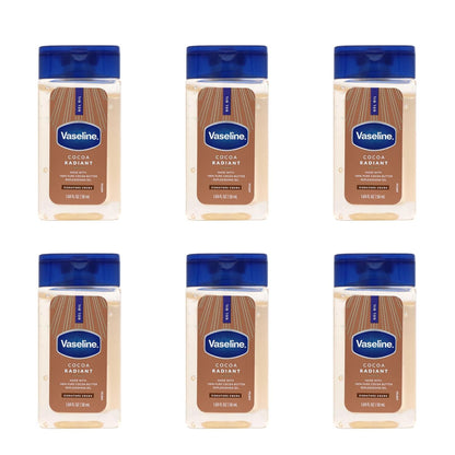 Vaseline Cocoa Radiant Replenishing Oil Gel with Pure Cocoa Butter, Travel Size, 1.69 fl oz, 6 Pack