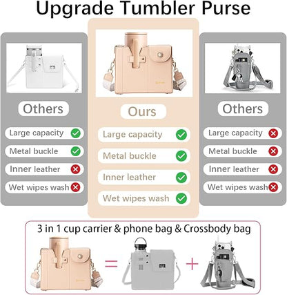 Stanley Cup Purse.Stanley Purse Cup Holder Bag.Water Bottle Holder. Bag with Water Bottle Pocket