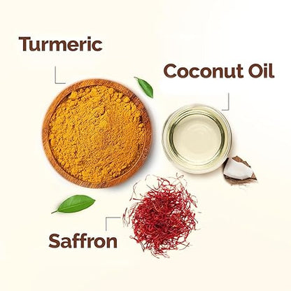 MAMAEARTH Ubtan Face Wash with Turmeric & Saffron, 50ml | Suitable for daily facial cleansing routines.