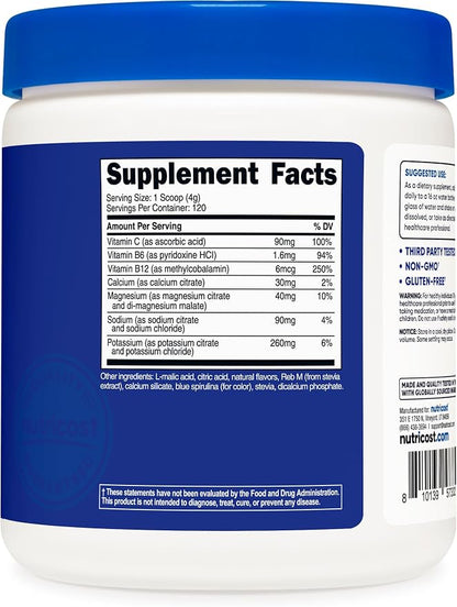 Nutricost Electrolytes Complex Powder (Blue Raspberry) 120 Servings