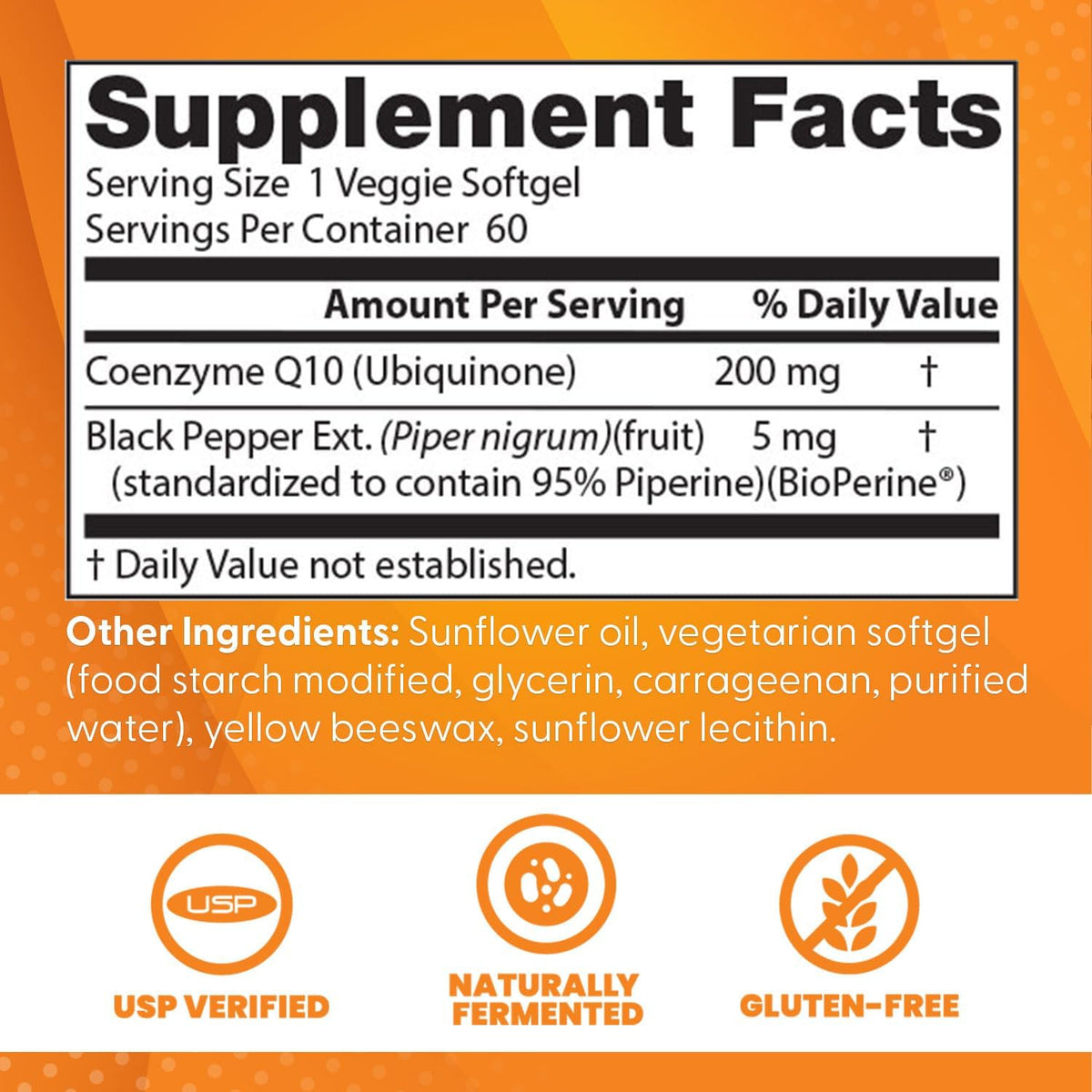 Doctor's Best High Absorption CoQ10 200mg with BioPerine, 60 Veg Softgels