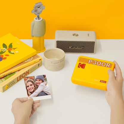 KODAK Mini 3 Retro 3x3 Portable Photo Printer, 4PASS, 38 Sheets, White