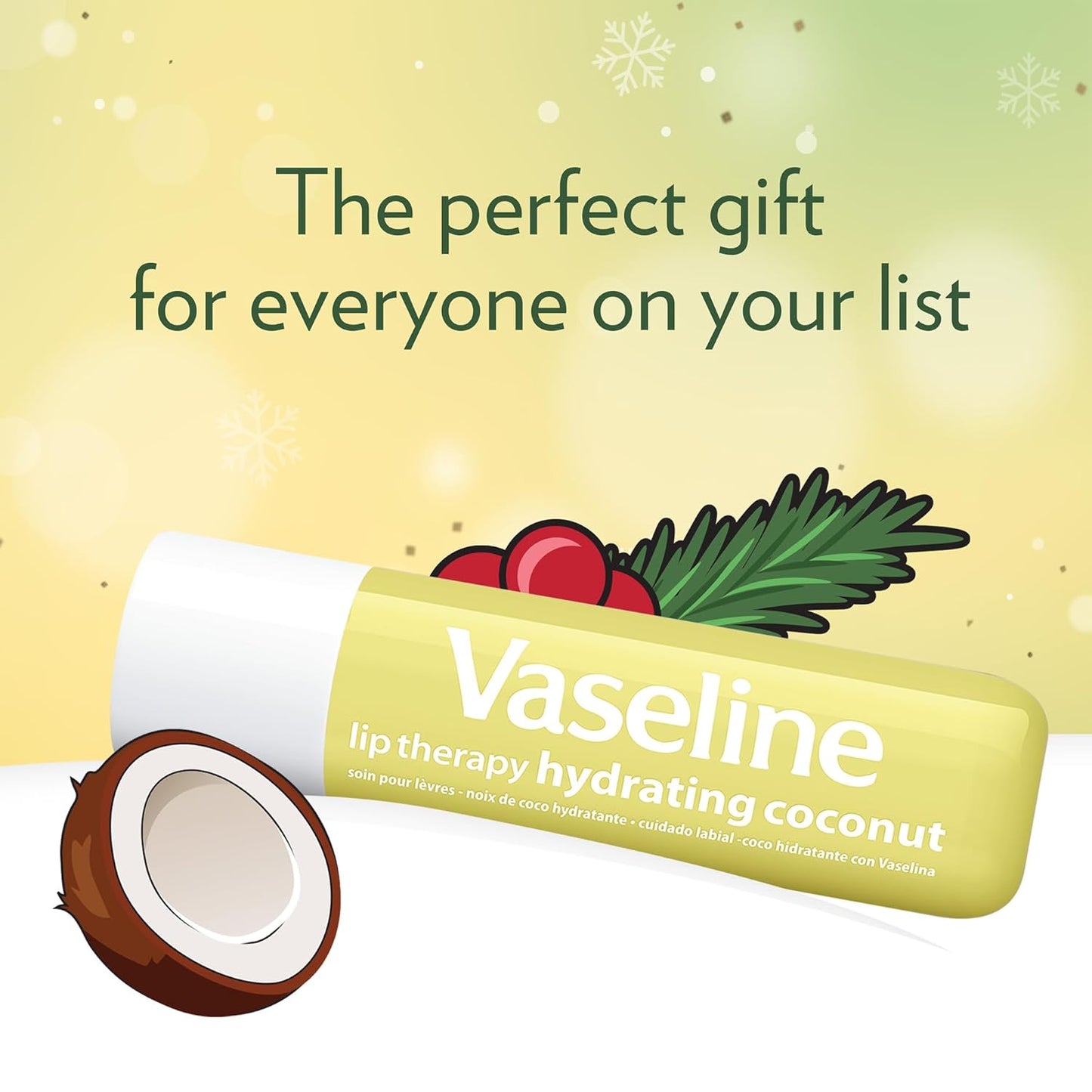 Vaseline Lip Therapy Coconut Macaron Lip Balm Bulk, 12 Twin Packs (24 Sticks) + Lip Protectant, Stocking Stuffers, Secret Santa, 0.32 Oz Ea