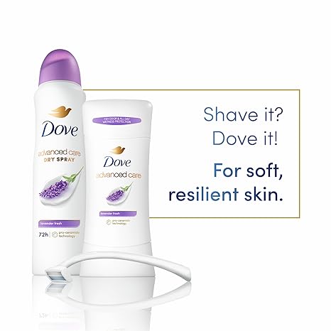 Dove Advanced Care Antiperspirant Deodorant Stick Lavender Fresh 4 ct for helping your skin barrier repair72 hr odor control and sweat protection for soft underarms with boosted ceramide levels 2.6 oz