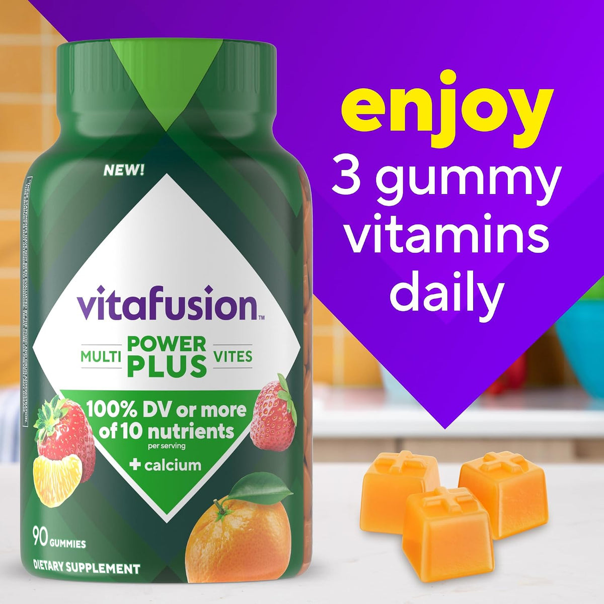 Vitafusion Power Plus Multivitamin for Men and Women | 90 Gummies