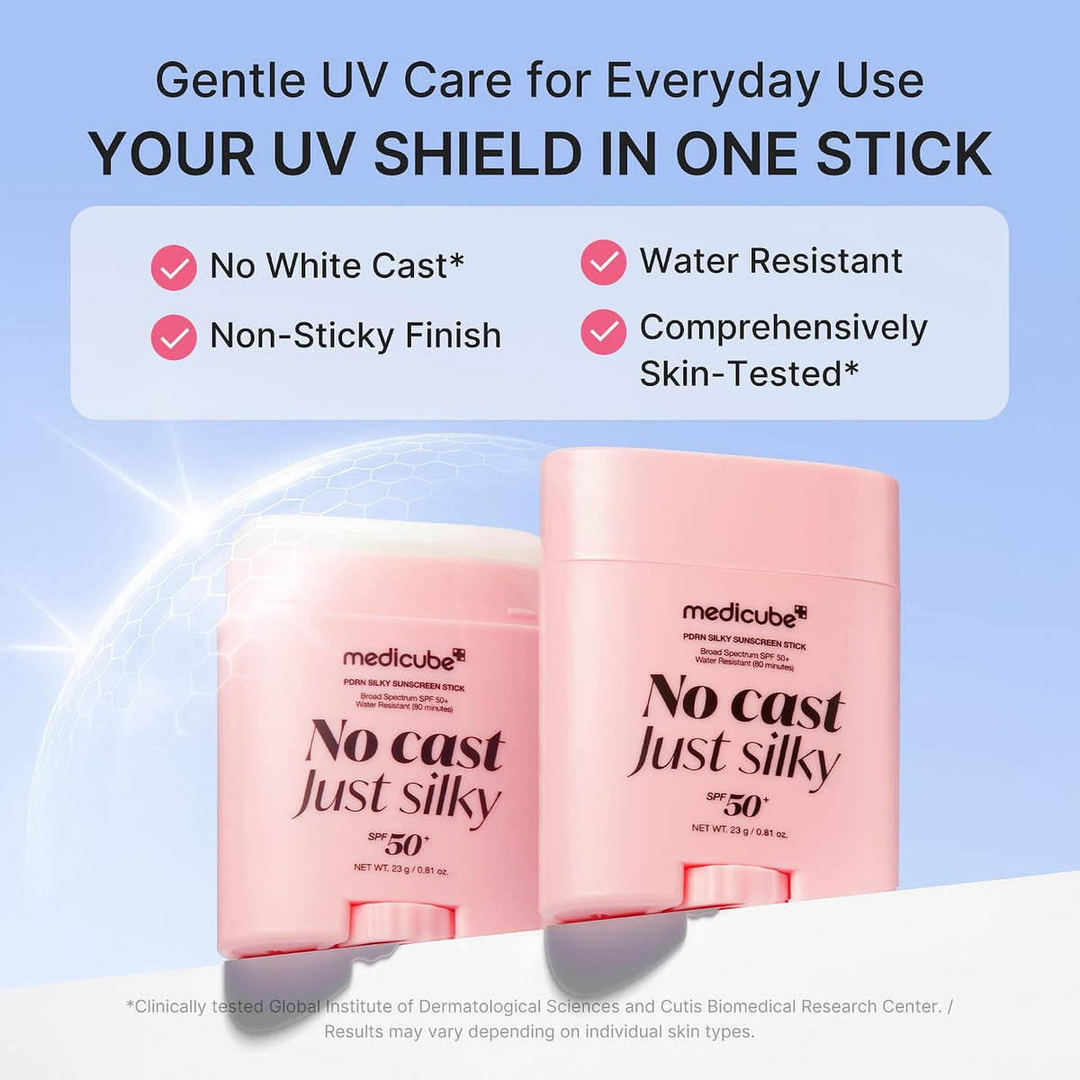 medicube PDRN Silky Sun Stick, SPF 50 Airy & Pore-Blurring Finish, 0.81 oz.