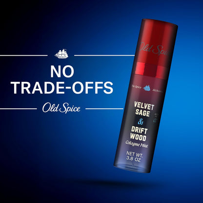 Old Spice Cologne Mist for Men, The Spice Alchemist Collection, 24/7 Cologne Infused Scent, No Trade Off Formula, Free of Parabens & Phthalates, Velvet Sage + Driftwood Scent, 3.8 oz