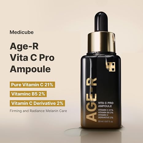 Medicube Age-R Vita C Pro Ampoule -Vitamin C Serum for Pigmentation, Uneven Skin Tone, and Hydration - Boost Absorption and Radiance by up to 780% with Age-R Booster Pro