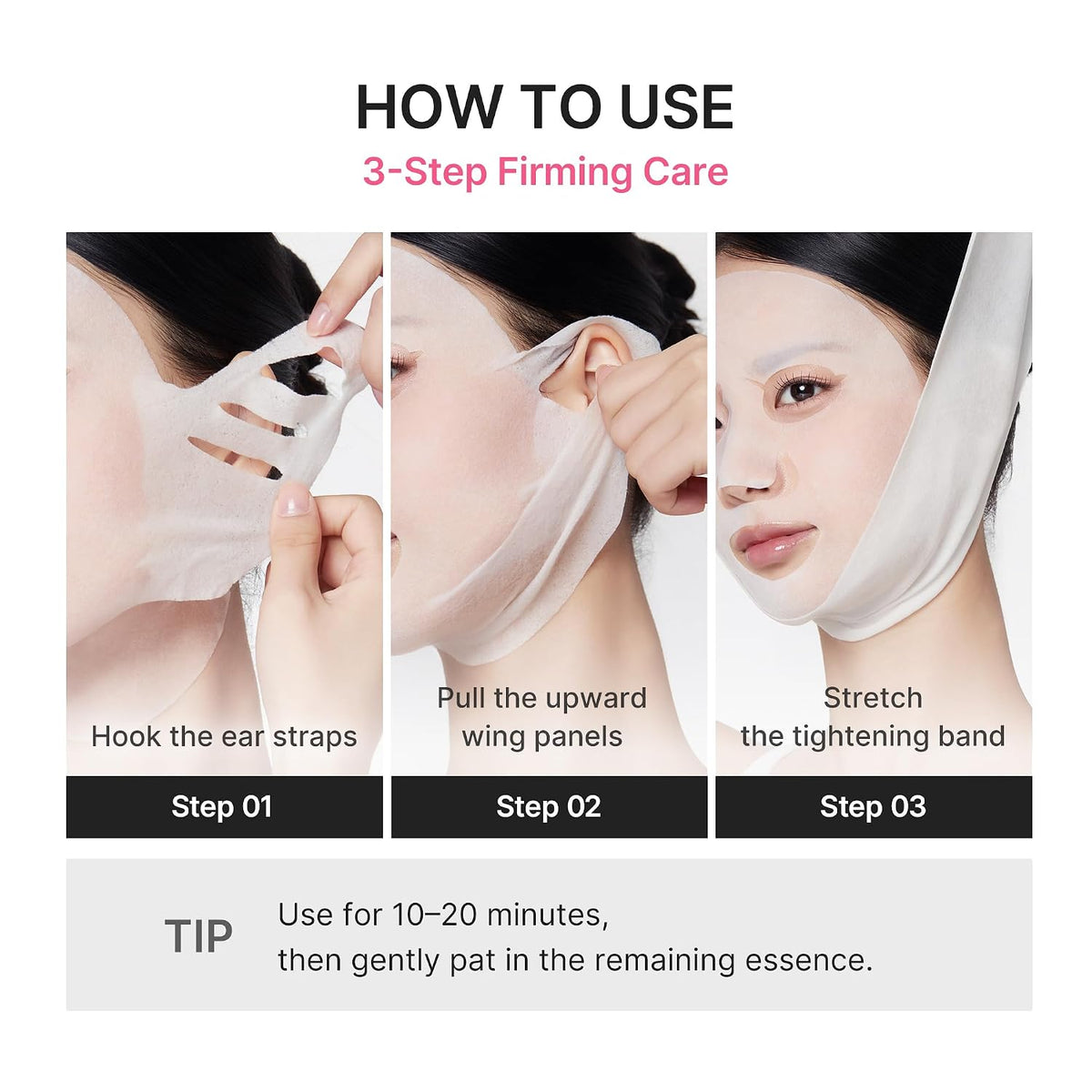 medicube PDRN Pink Tension Up Sheet Mask - 3-Step Contouring Mask