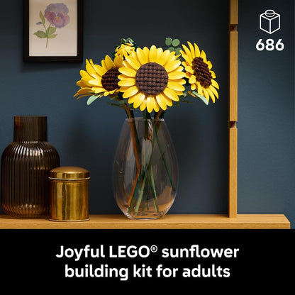 LEGO Botanicals Sunflower Bouquet Building Set for Adults, Ages 18+ - Gift for Birthdays - Artificial Flowers for Home Office, Bedroom or Desk Decor - 11502