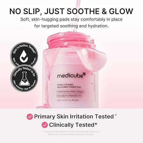 medicube PDRN Cooling Soothing Toner Pads, Hydrating Facial Pads, 90 Pads