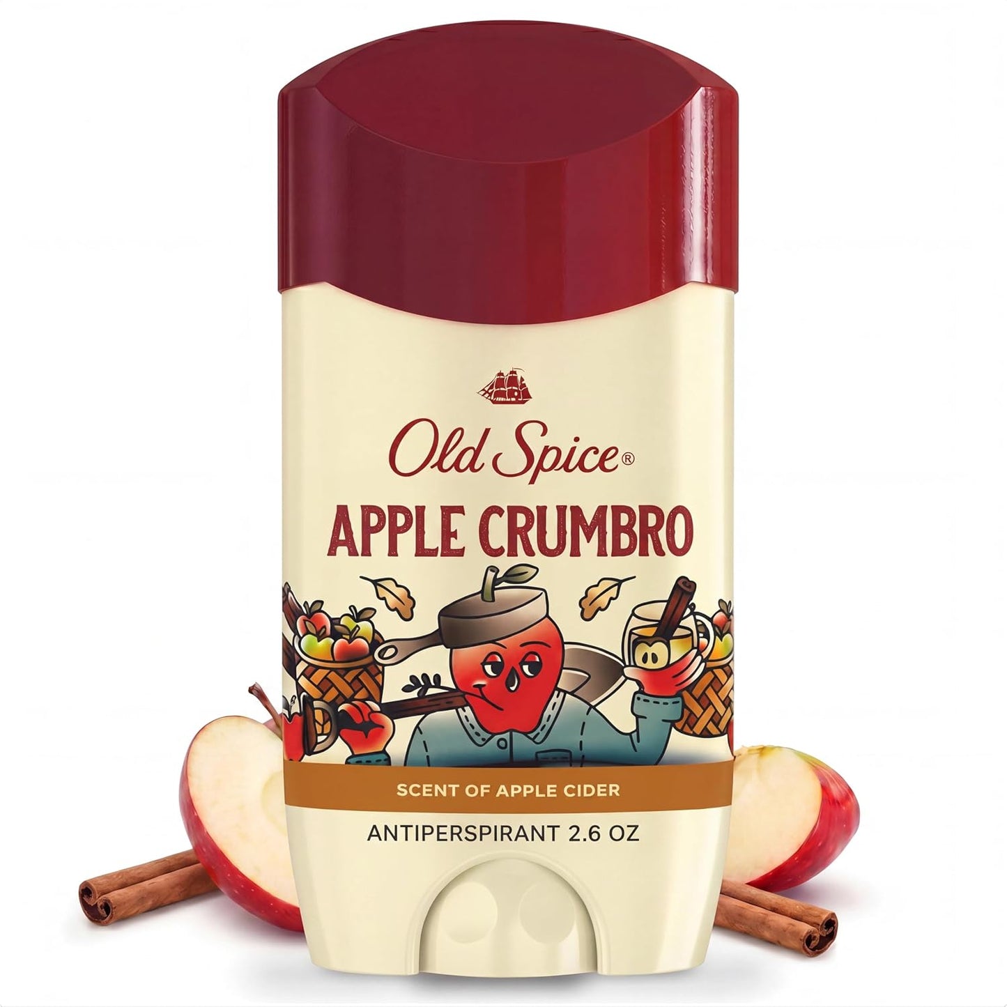 Old Spice Dry Feel Antiperspirant Deodorant for Men, Fallidudes Limited Edition, 24/7 Frightful Freshness and Odor Protection, Apple Crumbro with Apple Cider Scent, 3.0 oz