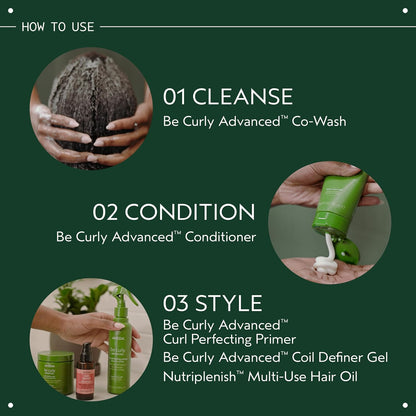 AVEDA Be Curly Advanced Co-Wash | Removes Buildup Without Stripping | Hydrates Curly & Coily Hair | Fights Frizz | Sulfate Free | Silicone Free | 98% Naturally Derived*, 11.8 Fl Oz