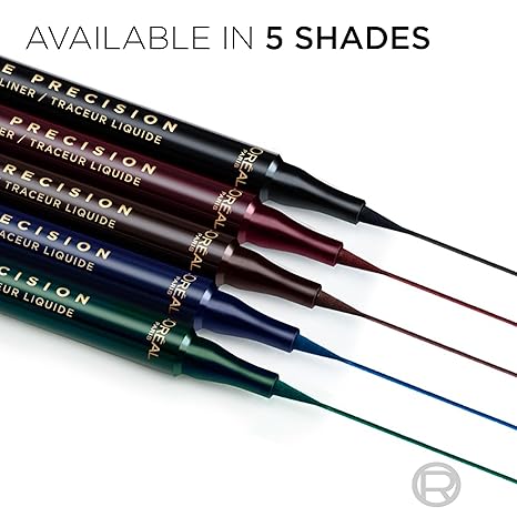 L'Oreal Paris Haute Precision Waterproof Liquid Eyeliner, Smudge-Proof Eye Liner with Micro-Tip, for up to 28HR Eye Makeup Wear, 040 Green Velvet