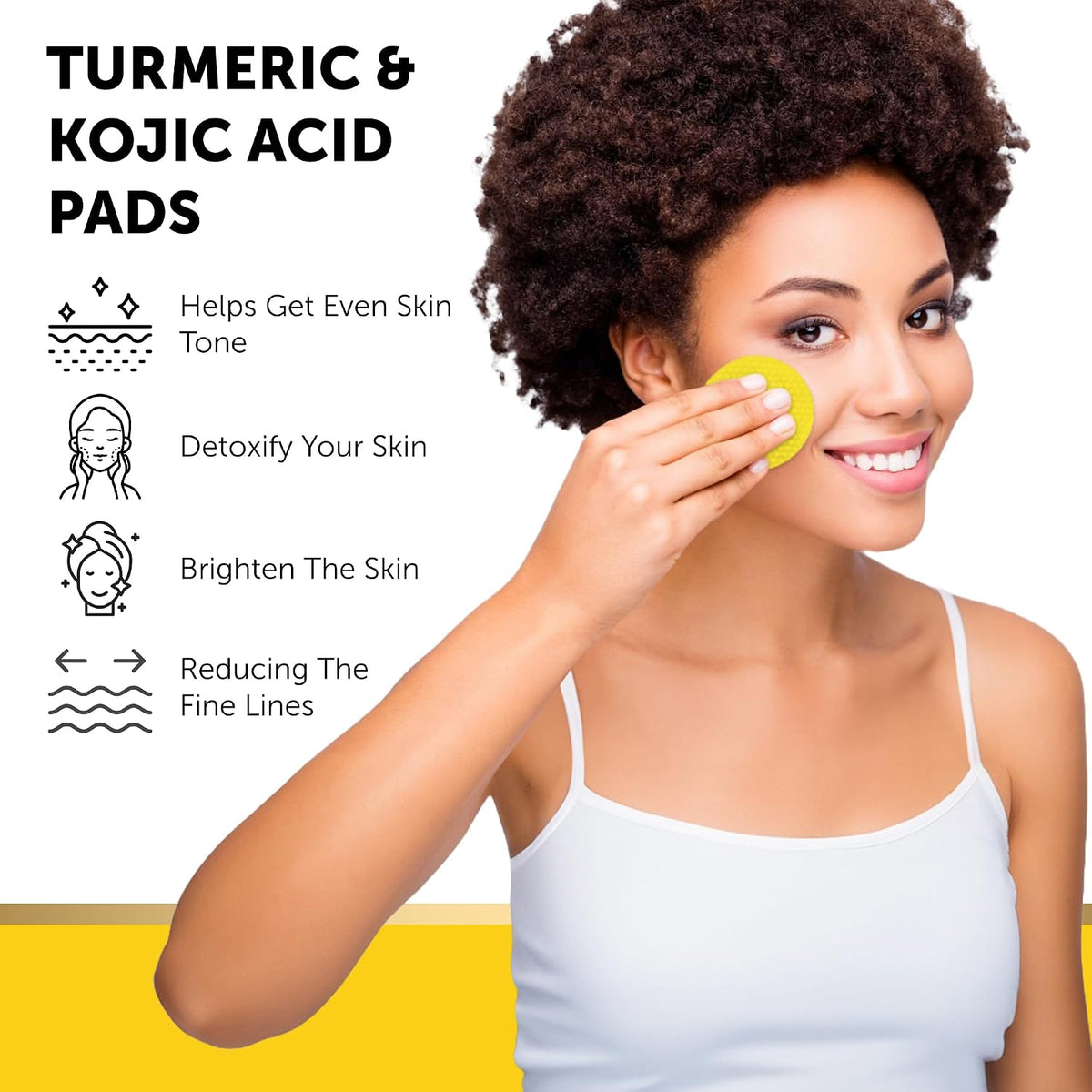 VALITIC Turmeric and Kojic Acid Cleansing Pads for Dark Spots 60 Units