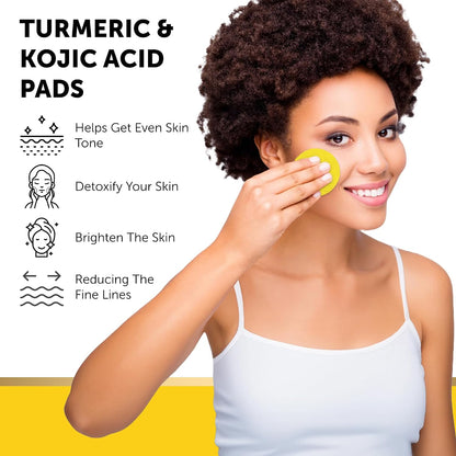 VALITIC Turmeric and Kojic Acid Cleansing Pads for Dark Spots 60 Units