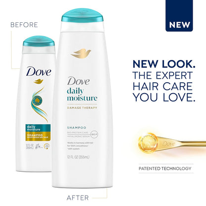 Dove Nutritive Solutions Moisturizing Shampoo for Dry Hair Daily Moisture with Pro-Moisture Complex for Manageable and Smooth Hair 12 oz,(Pack of 8)