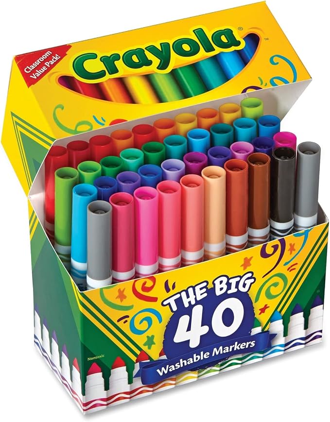 CYO587858 - Crayola 40 Count Ultra-Clean Washable Broad Line Markers
