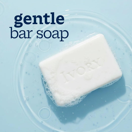 Ivory Gentle Bar Soap, Designed for Whole Family, 99.44% Pure Formula, Plant-Based Cleanser, Made Without Heavy Perfumes, Parabens & Phthalates, For All Skin Types, Original Scent, 3.17 oz (2 Count)
