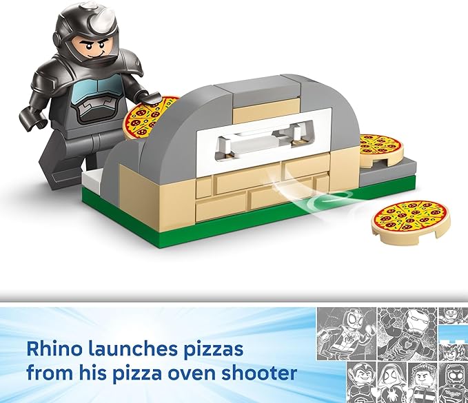 LEGO Marvel Spidey and His Amazing Friends Spidey on his Motorcycle vs. Rhino Building Toy for Kids - Super Hero Pretend Playset for Preschool Boys & Girls, Ages 4+ - Gift Idea for Birthdays - 11206
