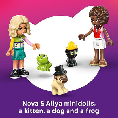 LEGO Friends Pet Accessories Van Building Toy for Girls & Boys - Pretend Play Set for Kids, Ages 6+ - W/Nova & Aliya Minidolls, 3 Pet Figures, & Accessories - Gift Idea for Birthdays - 42678