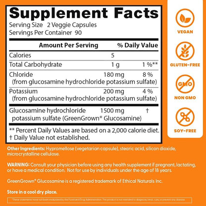 Doctor's Best Vegan Glucosamine Supplement, for Men & Women, 180 Veg Caps