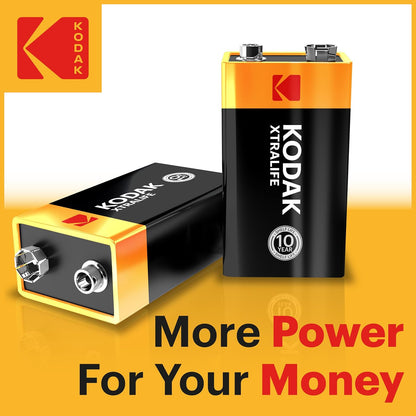 KODAK 9V Alkaline Batteries (10 Pack) Smoke Alarm Battery, 6LR61, PP3