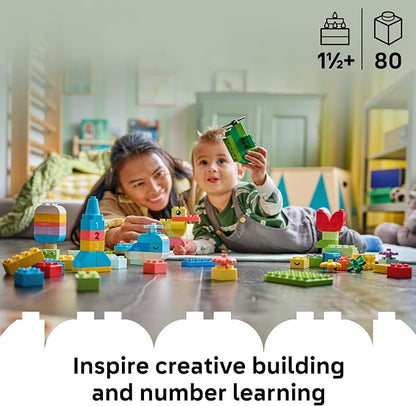 LEGO DUPLO Classic Colorful Creative Box 10479 | Building Toys for Toddlers, Ages 1.5+, Sturdy Build for Pretend Play, Develops Fine Motor Skills, 80 pieces, Gift Idea