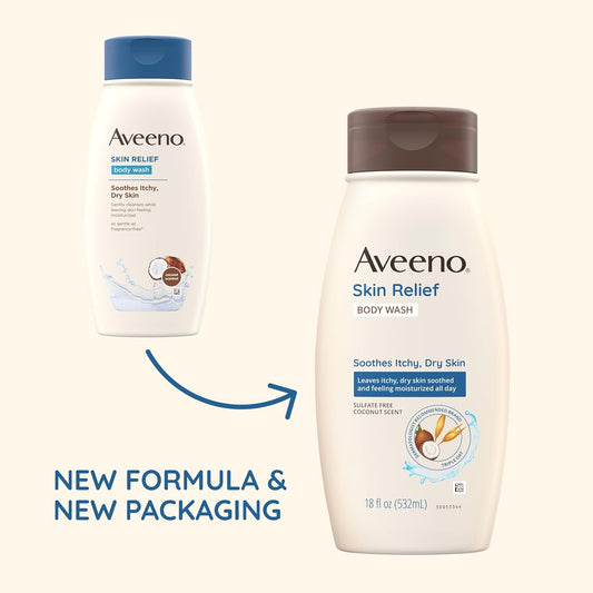 Aveeno Skin Relief Body Wash, Coconut Scent, 12 fl. oz