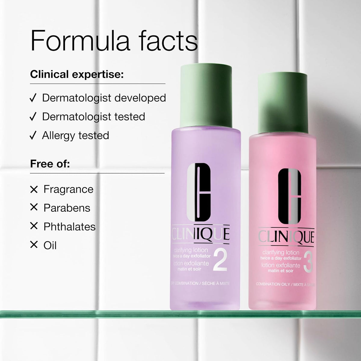 Clinique Clarifying Lotion 1.0, 1, 2, 3 & 4 | Exfoliating Face Toner with Witch Hazel | 5 Formulas for Every Skin Type | Step 2 of 3-Step Skin Care Routine
