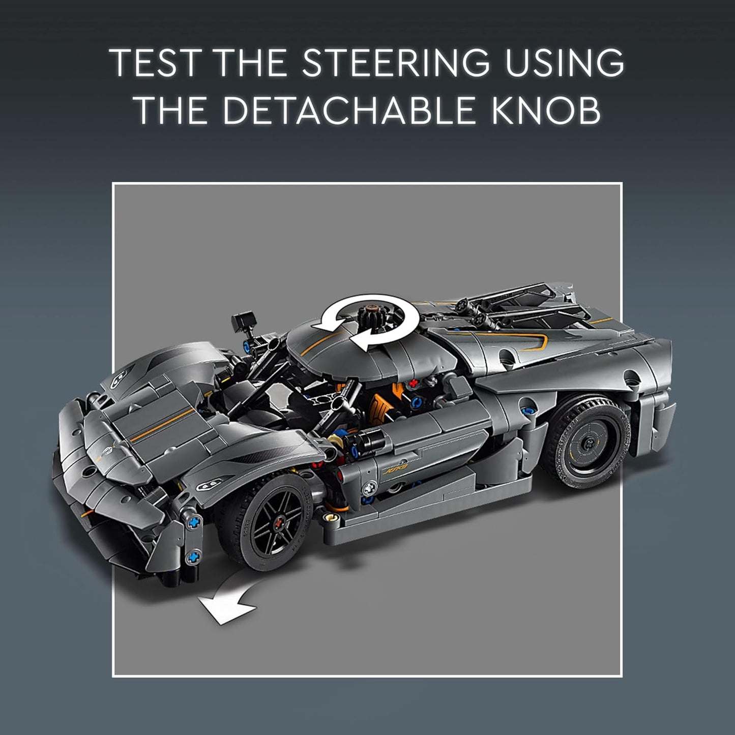 LEGO Technic Koenigsegg Jesko Absolut Grey Hypercar, Sports Car Building Set for Boys and Girls, Vehicle Racing for Kids, Buildable Model Kit, Sport Car Toy, Motor Enthusiasts’ Gift, 42173